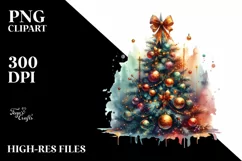 Christmas Tree with Paint Strokes, High Detail PNG Product Image 2