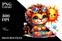Baby Lion with Summer Clothes, Colorful PNG Product Image 2