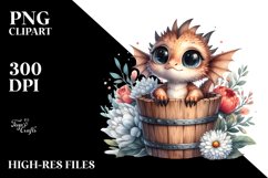 Watercolor Baby Dragon with Big Eyes Product Image 1