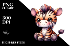 Vibrant Sewed Smiling Cute Zebra | Sublimation | Clipart Product Image 2
