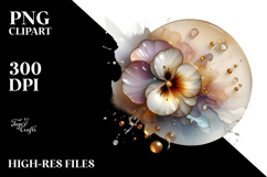 Abstract Pansy Watercolor PNG Product Image 2