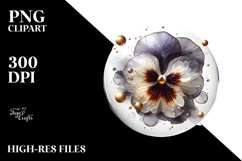 Abstract Pansy Watercolor PNG Product Image 2