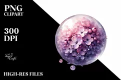 Glossy Lilac Round Watercolor | Sublimation Clipart Product Image 3