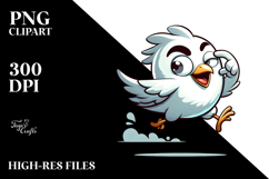 Ridiculously Cute Cartoon Bird PNG Product Image 2