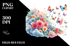 Colorful Butterfly Painting PNG Product Image 2