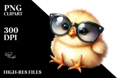 Watercolor Chick Sunglasses Big Eyes Funny | Sublimation | Product Image 1