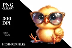 Watercolor Chick Sunglasses Big Eyes Funny | Sublimation | Product Image 3