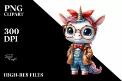 Fancy Baby Unicorn with es | Clipart Product Image 3