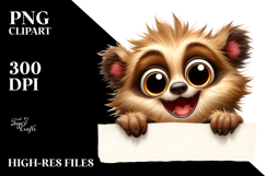 Funny Bear Peeking Over Paper | Sublimation | Clipart Product Image 2