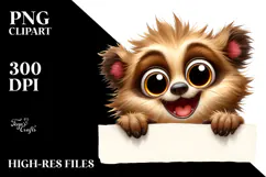 Funny Bear Peeking Over Paper | Sublimation | Clipart Product Image 2