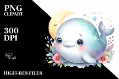 Colorful Baby Beluga Whale Clipart Product Image 3