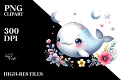 Colorful Baby Beluga Whale Clipart Product Image 3