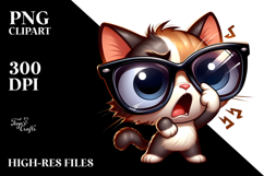 Silly Kitten with Oversized Sunglasses PNG Product Image 2