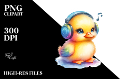 Colorful Baby Duck Musician | Sublimation | Clipart Product Image 2