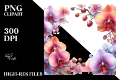 Colorful Orchid Frame Clipart Product Image 2