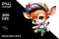 Cute Deer with Cool Haircut, Modest PNG Product Image 3
