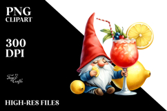 Whimsical Gnome Drinking Cocktail PNG Product Image 2