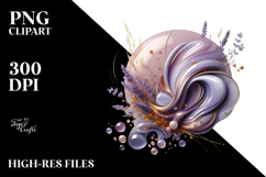 Abstract Lavender Watercolor Splash PNG Product Image 2
