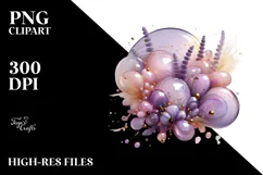 Glossy Lavender Watercolor Splash PNG Product Image 2