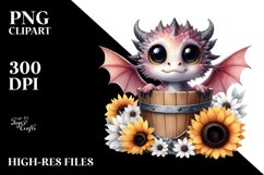 Watercolor Baby Dragon with Big Eyes Product Image 3