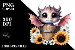 Watercolor Baby Dragon with Big Eyes Product Image 3