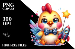 Smiling Baby Rooster Rocket PNG Product Image 2