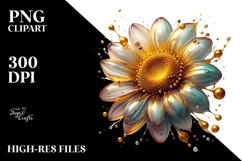 Abstract Glossy Sunflower PNG Product Image 2