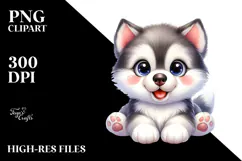 Happy Siberian Husky, Transparent PNG Product Image 2