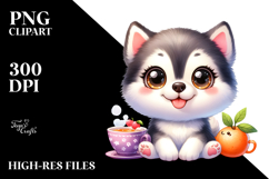 Happy Baby Siberian Husky PNG Product Image 2