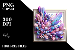 Glossy Lilac Flower in Frame, Transparent PNG Product Image 2