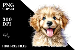Cute Baby Golden Retriever PNG Product Image 2