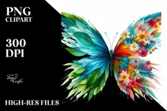 Vibrant Watercolor Butterfly, Transparent PNG Product Image 1
