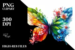 Vibrant Watercolor Butterfly, Transparent PNG Product Image 1