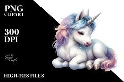 Detailed Watercolor Baby Unicorn Product Image 3