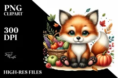 Quirky Baby Fox Watercolor Clipart Product Image 3