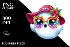 Adorable Ghost with Glam Accessories PNG Product Image 2