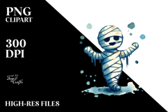 Funny Washed Mummy Watercolor PNG Product Image 2