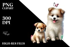 Baby Dog Sitting on Flower Heart PNG Product Image 2