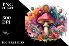 Magical Mushroom Tarot, Vibrant PNG Product Image 2