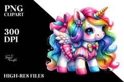 Cute Baby Unicorn in Style PNG Product Image 2