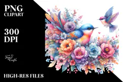 Colorful Bird Painting PNG Product Image 2
