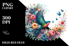 Colorful Bird Painting PNG Product Image 2
