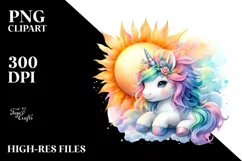 Pastel Baby Unicorn Sun | Clipart Product Image 3