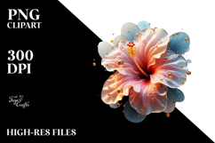 Abstract Hibiscus with Glossy Finish, Artistic PNG Product Image 2