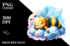Vibrant Bee Cloud Clipart Product Image 2