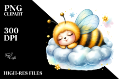 Vibrant Bee Cloud Clipart Product Image 2