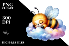 Vibrant Bee Cloud Clipart Product Image 2