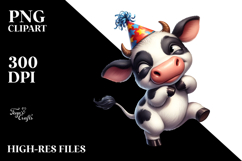 Highland Cow with Party Hat PNG Product Image 2