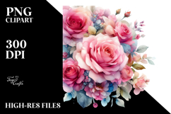 Abstract Pink Roses Clipart Product Image 2