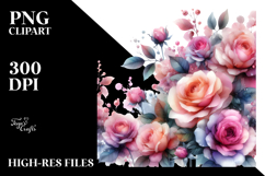 Abstract Pink Roses Clipart Product Image 2